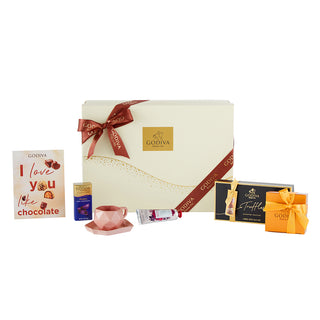 Goldene Köstlichkeiten und Romantik Geschenkbox
